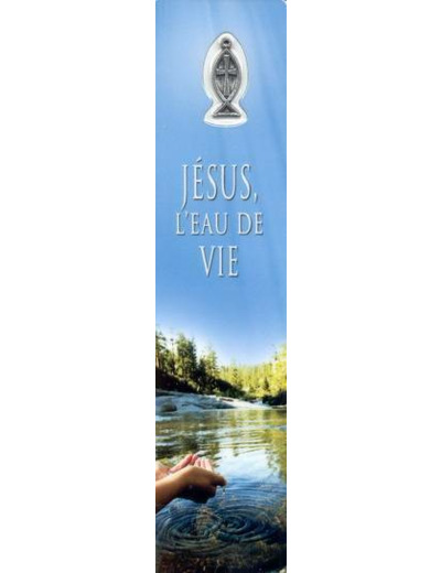 Signet plastifié avec médaille sous sachet- JESUS L'EAU DE VIE