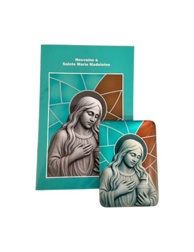 Magnet en Verre 48x68mm + Livret Neuvaine - Sainte Marie-Madeleine