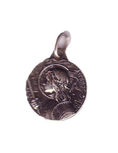 Médaille 18mm en Métal Argenté -  JEANNE D'ARC