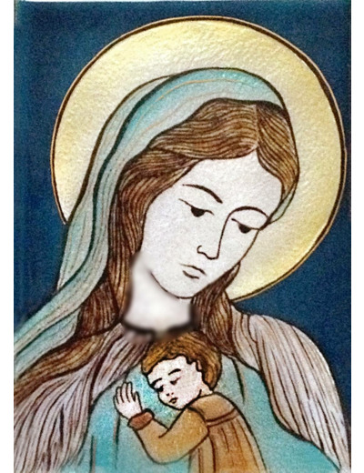 Vierge d'Amour 11,6X8,4cm - EMAUX DU LIBAN
