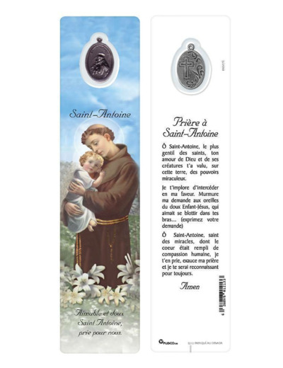 Signet plastifié avec médaille -ST ANTOINE