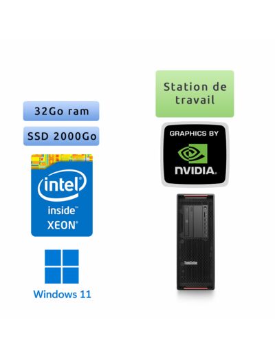 Lenovo Thinkstation P720 - Windows 11 - Gold 5118 32Go 2To SSD - M5000 - Ordinateur Tour Workstation