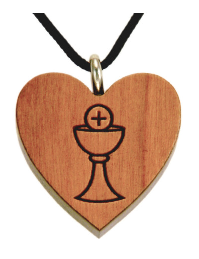 Coeur en Bois d'Erable Vernis 2,5cm avec Cordon - CALICE
