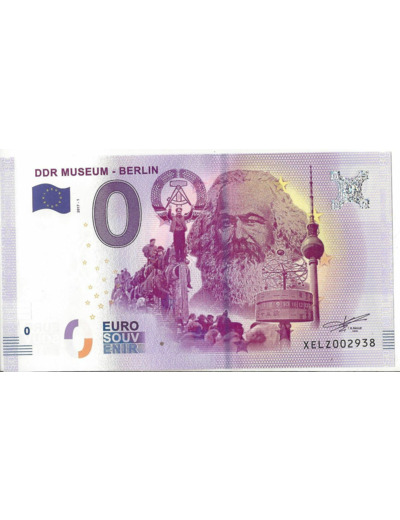 ALLEMAGNE DDR MUSEUM BERLIN 2017-1 BILLET SOUVENIR 0 EURO TOURISTIQUE NEUF