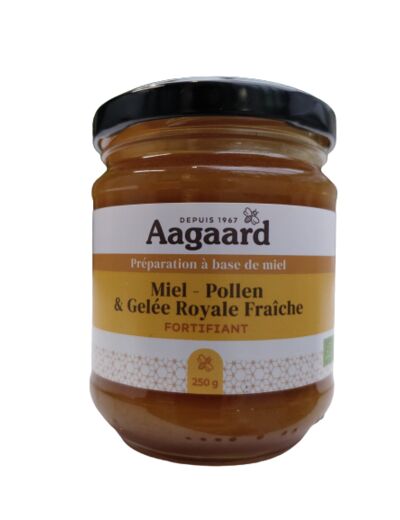 Miel, pollen et gelée royale fraîche Bio-250G-Aagaard