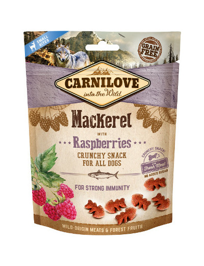 Friandises Crunchy Snack Maquereau/Framboises (Sans Céréales) - 200GR