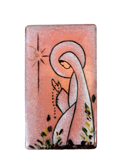 Méditation rose 9,5X5,5cm - EMAUX DU LIBAN
