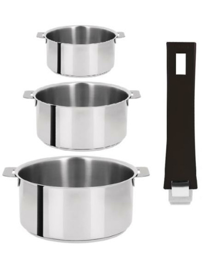 SERIE DE 3 CASSEROLES MUTINE  INOX