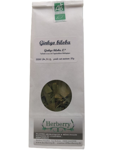 Ginkgo Biloba Bio pour tisanes-25g-Herberry