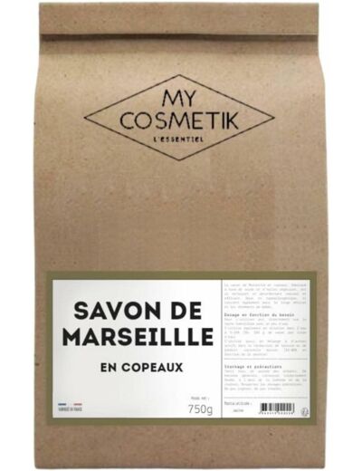 Savon de Marseille en copeaux Ecodétergent Ecocert - Origine France Garantie - MY COSMETIK - 750 g en sachet kraft