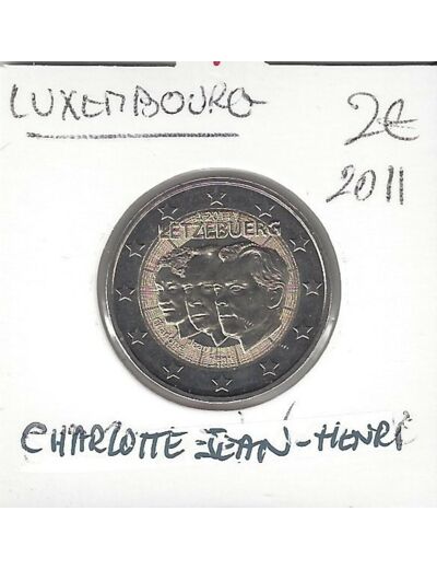 LUXEMBOURG 2011 2 EURO CHARLOTTE JEAN HENRI SUP 50 eme Anniversaire