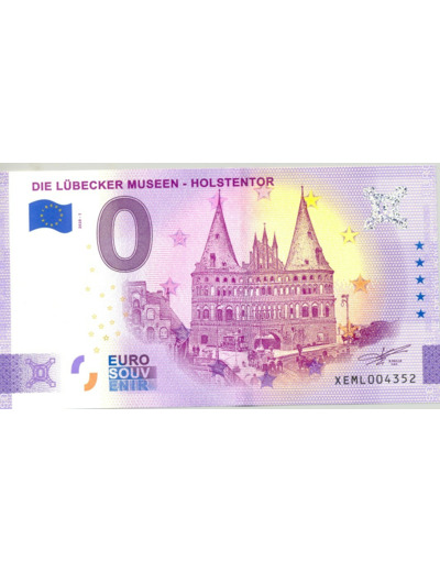 ALLEMAGNE 2020-1 DIE LUBECKER MUSEEN HOLSTENTOR (ANNIVERSAIRE) BILLET 0 EURO