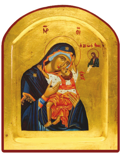 Icône dorée incurvée arrondie 18*23cm - VIERGE DE PASSION