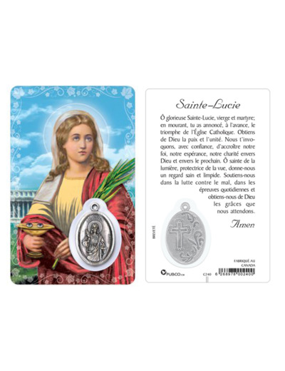 Carte-prière avec insertion STE LUCIE