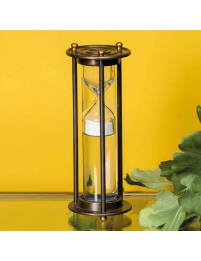 Sablier patine nickel 21 x 8.5 cm