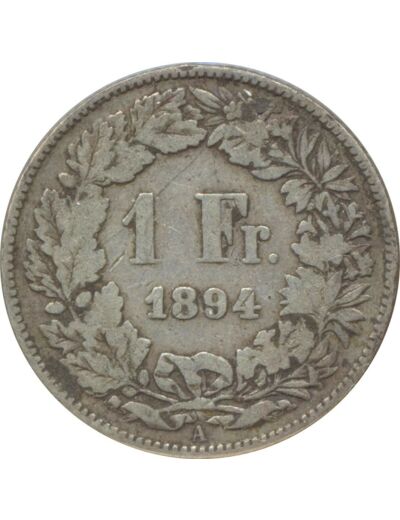 SUISSE 1 FRANC 1894 B TB