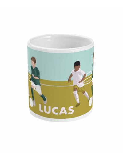 Tasse ou mug football "Les deux footballeurs" - personnalisable