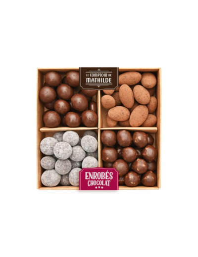 Coffret Enrobés Chocolat Assortiment de Perles et Fruits Secs 200G