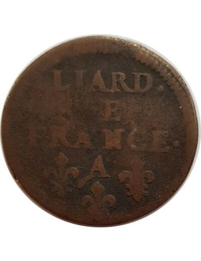 LOUIS XIV (1643-1715) LIARD DE FRANCE 1656 A (Corbeil) B+