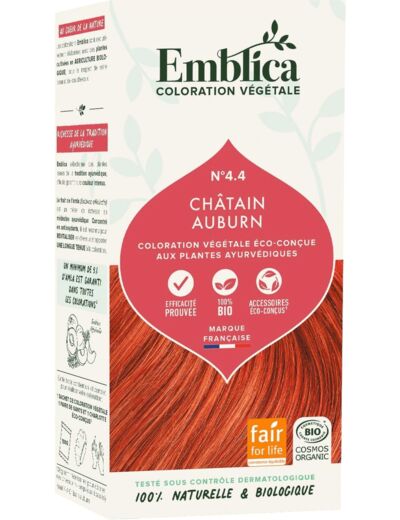 Coloration vegetale chatain auburn 100g Emblica