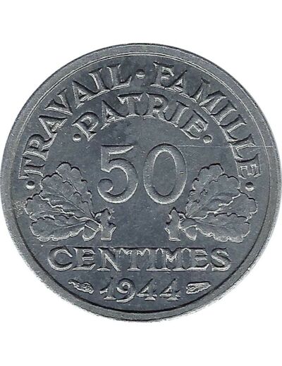 FRANCE 50 CENTIMES BAZOR 1944 B SUP