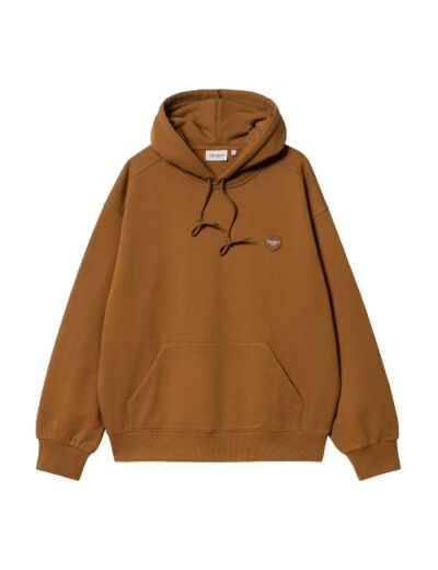 Sweat Capuche CARHARTT WIP Heart Patch Deep H. Brown