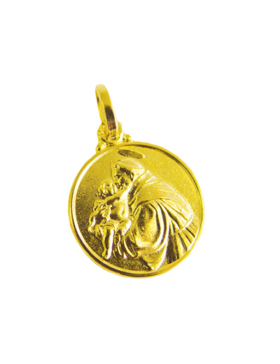 Médaille 18mm en Plaqué Or - ST ANTOINE