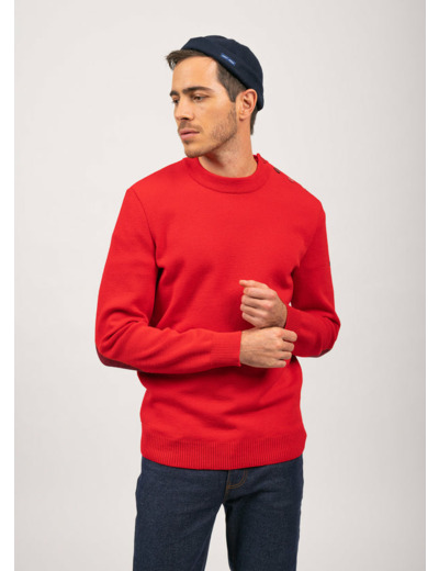Pull marin uni Dinan 100% laine Saint James