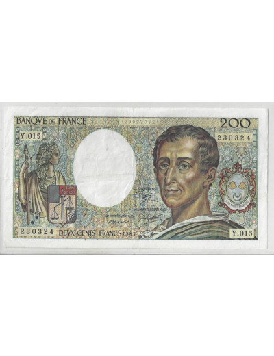 FRANCE 200 FRANCS MONTESQUIEU 1983 Y.015 TTB