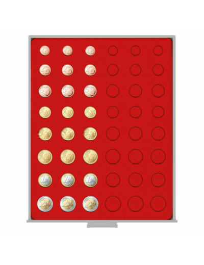 BOX MONNAIES STANDARD POUR 6 SERIES EURO COURANTES 2506 ROUGE