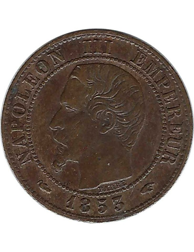 FRANCE 1 CENTIME NAPOLEON III 1853 A (Paris) TTB (G86)