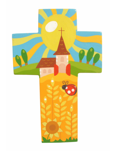 Croix Champ Blé 14x9cm