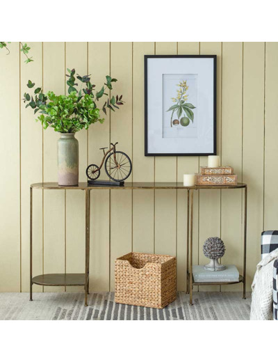 Console design fer doré 145x30x79cm