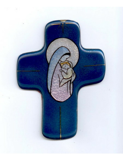 Croix VIERGE DE LA BONTE 11,3x8,3cm - EMAUX DU LIBAN
