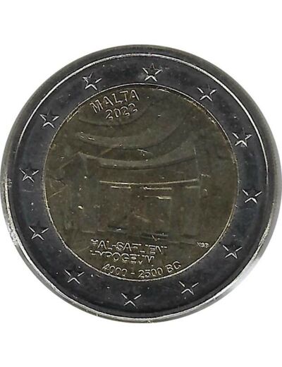 MALTE 2022 2 EURO COMMEMORATIVE TEMPLE SUP