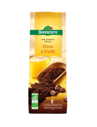 Café Pur Arabica Moulu-Doux et fruité-250g-Bonneterre