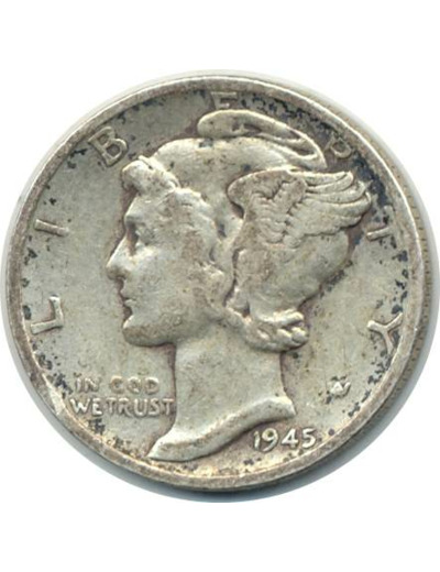 AMERIQUE (U.S.A) 1 DIME 1945 S TTB (W140)