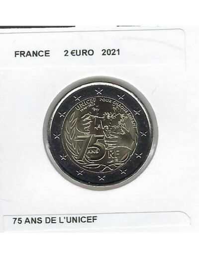 FRANCE 2021 2 EURO COMMEMORATIVE 75 ANS DE L'UNICEF SUP