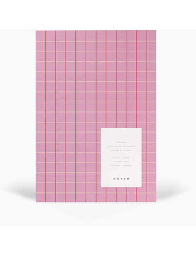 Notebook Medium Quadrillé Rose - Notem