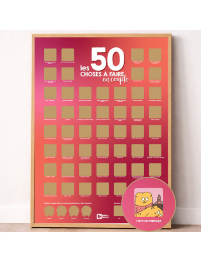 50 choses à faire en couple - Poster à gratter