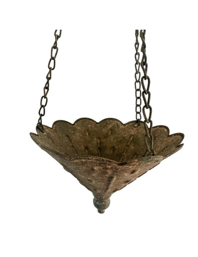 Suspension plantes fer patiné 20x20x16cm