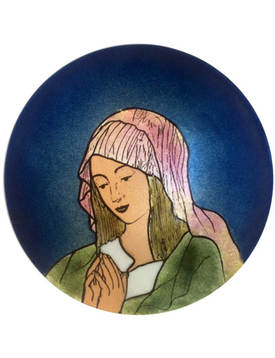 Notre Dame  de la Délivrance D15,7cm - EMAUX DU LIBAN
