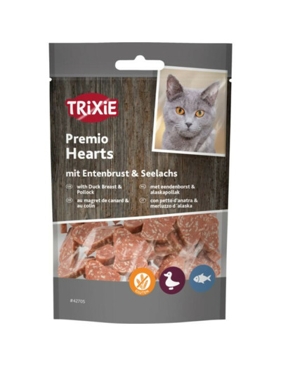 TRIXIE Premio, Hearts au canard & colin - 50g