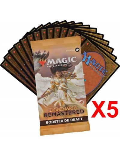 lot 5 Boosters de draft - Magic The Gathering - Dominaria Remastered