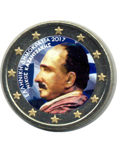 GRECE 2017 2 EURO COLORISEE NIKOS KAZANTZAKIS SUP