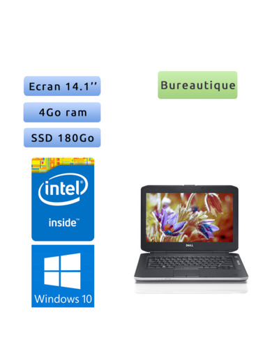 Dell Latitude E5430 - Windows 10 - 1005M 4Go 180Go SSD - 14.1 - Webcam - Ordinateur Portable PC
