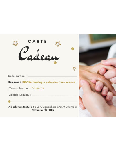 Bon cadeau pour une séance de Réflexologie Palmaire