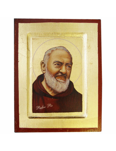 Icône dorée incurvée 14*18cm - PADRE PIO