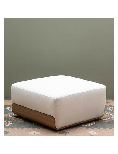 Grand pouf blanc bouclettes Patagonia 84x81x43cm