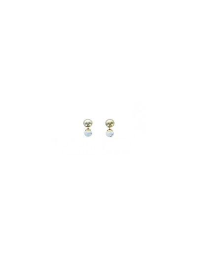 Boucles d’oreilles Boules réversibles Howlite blanche